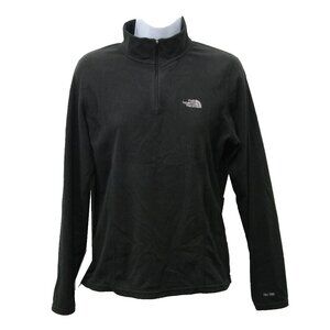 The North Face Women's 1/4 Zip TKA100 Poly Fleece Sweater Pullover, Black, M